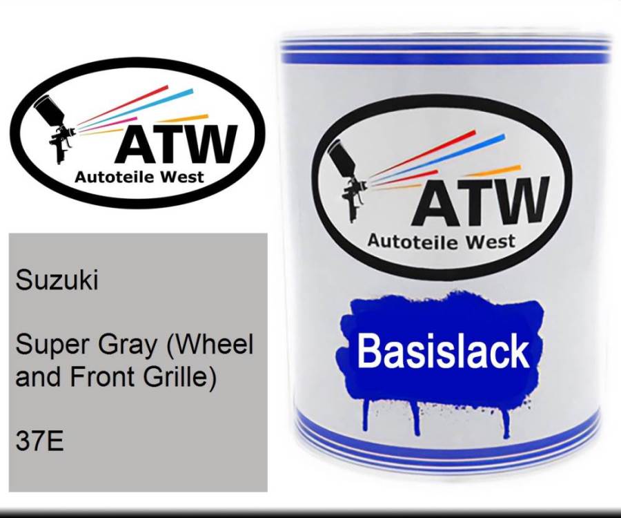 Suzuki, Super Gray (Wheel and Front Grille), 37E: 1L Lackdose, von ATW Autoteile West.